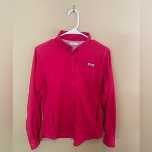 COLUMBIA womens pfg fishing shirt, UPF 50, sz M, fuscia pink, great condition